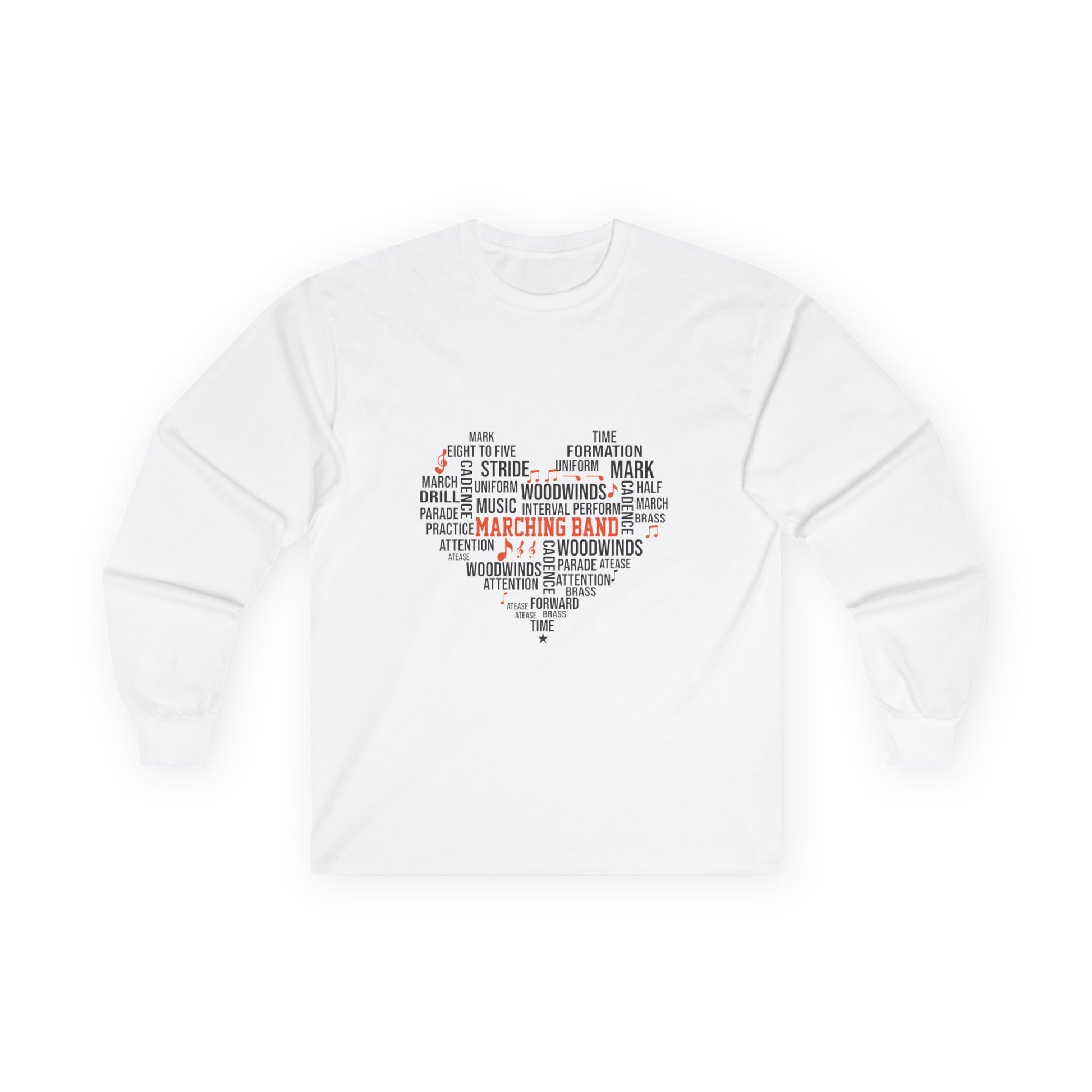 Long Sleeve Tee - Heart of a Marching Band Design - To Be Designs