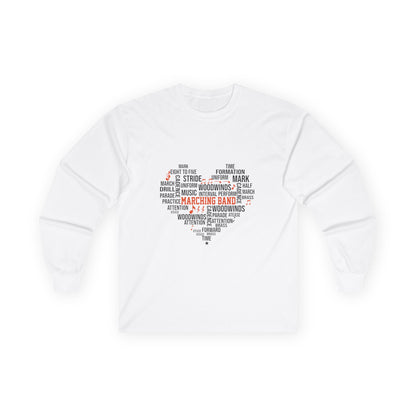Long Sleeve Tee - Heart of a Marching Band Design - To Be Designs
