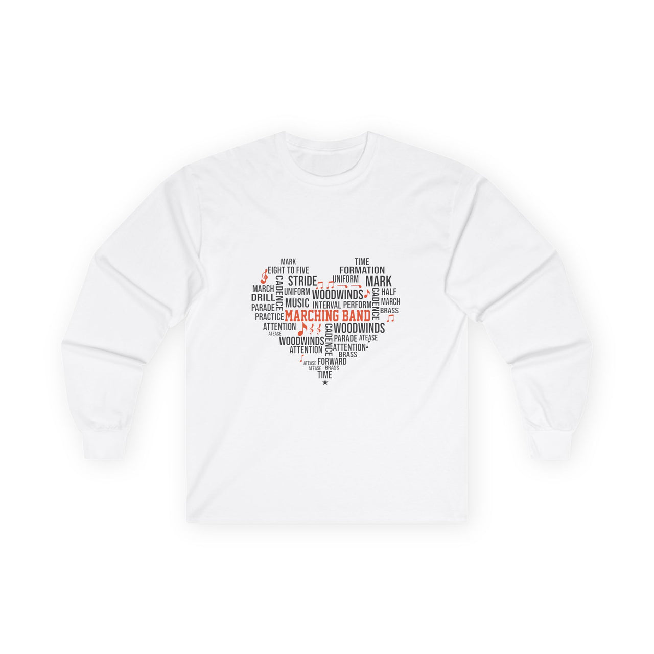 Long Sleeve Tee - Heart of a Marching Band Design - To Be Designs