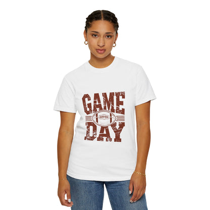Game Day Unisex Garment-Dyed T-shirt, Football Tee, Sports Apparel, Gift for Him, Casual Wear, Tailgate Outfit, Game Night Shirt