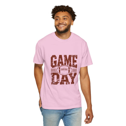 Game Day Unisex Garment-Dyed T-shirt, Football Tee, Sports Apparel, Gift for Him, Casual Wear, Tailgate Outfit, Game Night Shirt