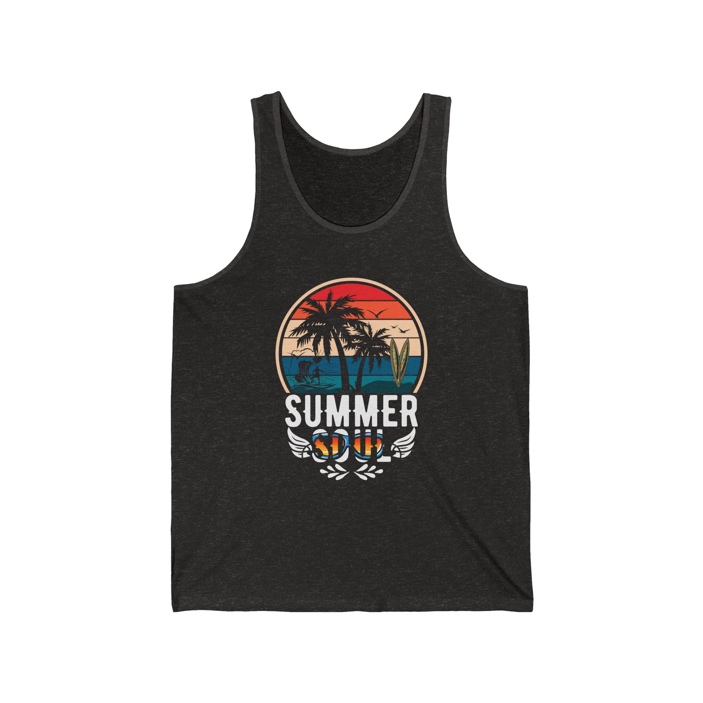 Summer Soul Unisex Jersey Tank Top, Beachwear, Vacation Outfit, Summer Apparel, Gift for Him/Her, Tropical Vibes