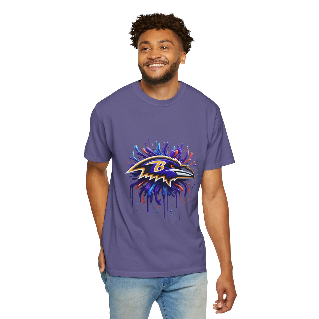 Baltimore Ravens Splatter Graphic T-Shirt, Unisex Sports Apparel, Fan Gear, Game Day Outfit, Gift for Ravens Fans