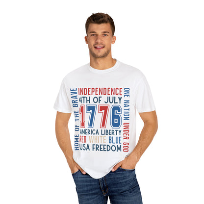 Patriotic Unisex T-Shirt - Celebrate Independence Day, Fourth of July, USA Freedom, Home of the Brave, American Pride - To Be Designs