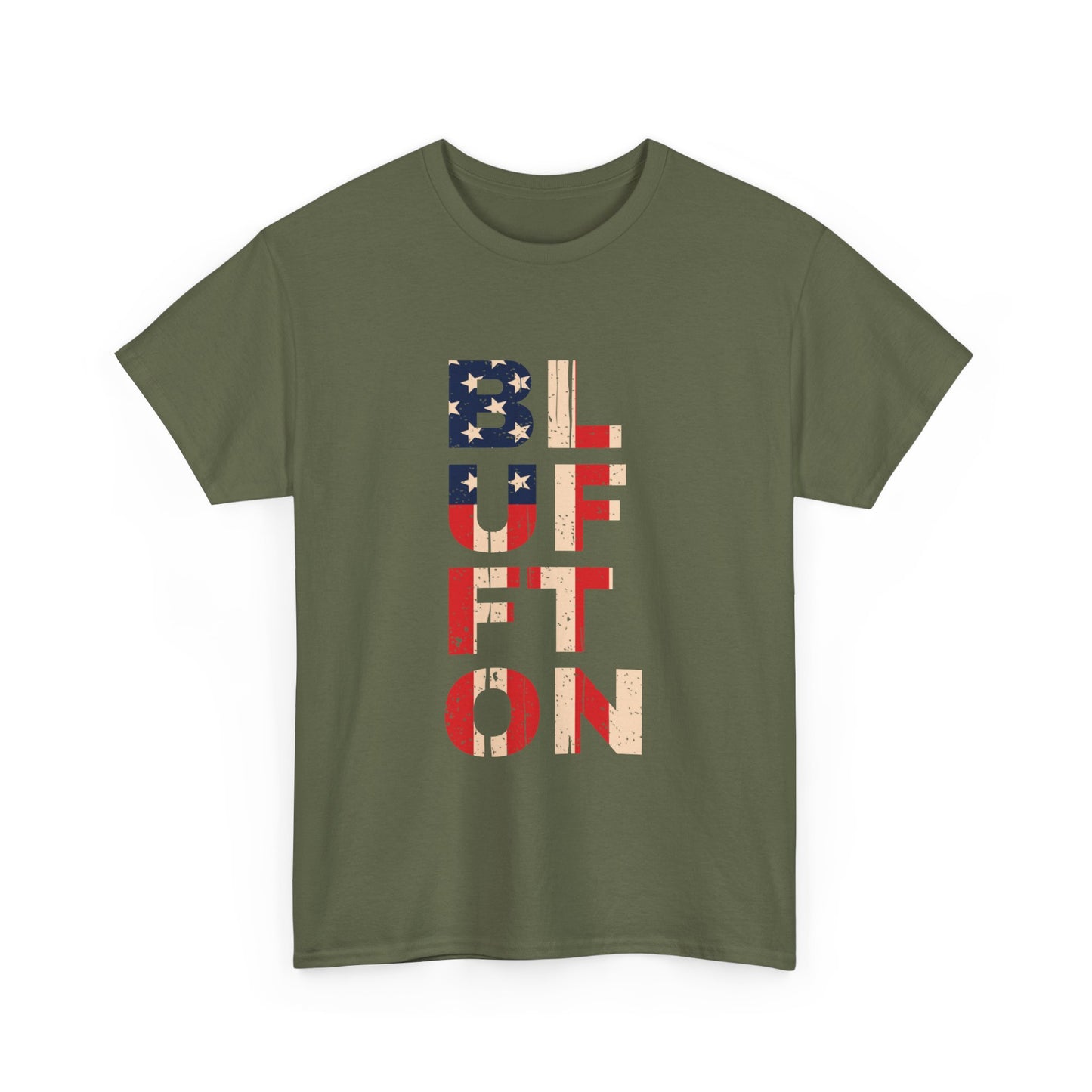 Bluffton South Carolina, Patriotic Unisex Heavy Cotton Tee, Casual Wear, Gift for Independence Day, Everyday Fashion, USA Pride Shirt
