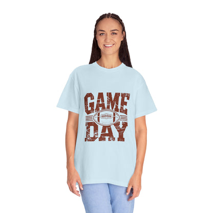 Game Day Unisex Garment-Dyed T-shirt, Football Tee, Sports Apparel, Gift for Him, Casual Wear, Tailgate Outfit, Game Night Shirt
