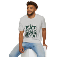 Marching Band Unisex T-Shirt - Eat Sleep March Repeat Design