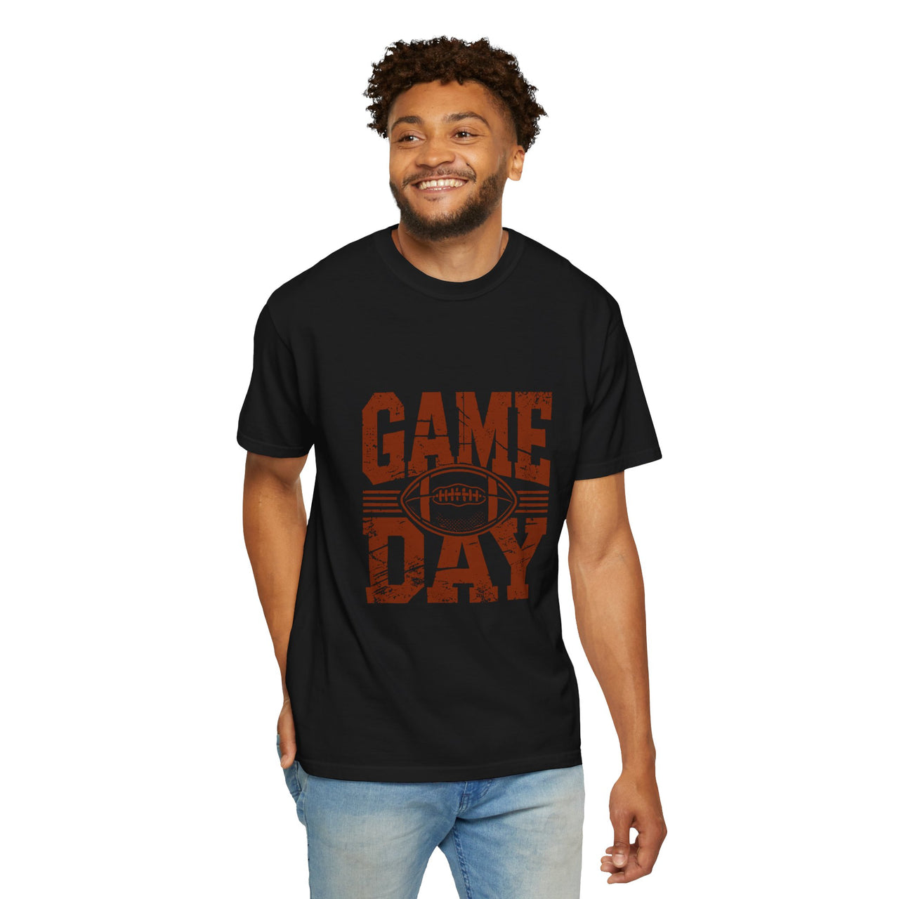 Game Day Unisex Garment-Dyed T-shirt, Football Tee, Sports Apparel, Gift for Him, Casual Wear, Tailgate Outfit, Game Night Shirt