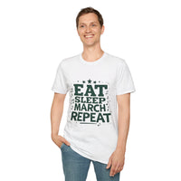 Marching Band Unisex T-Shirt - Eat Sleep March Repeat Design