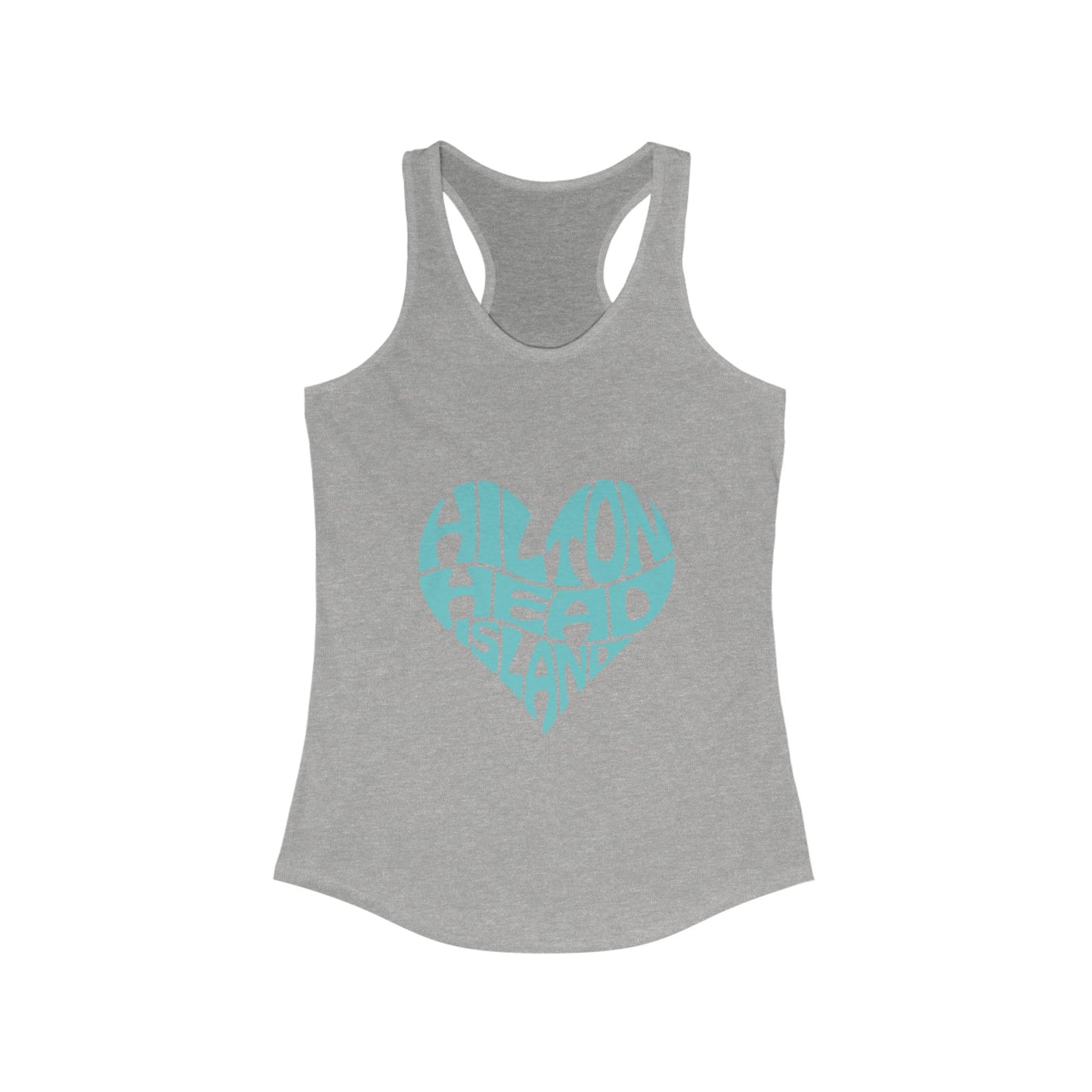 Women's Heart Print Tank Top, Hilton Head Island Sleeveless Tee, Summer Workout Shirt, Beach Vacation Apparel, Travel Gift