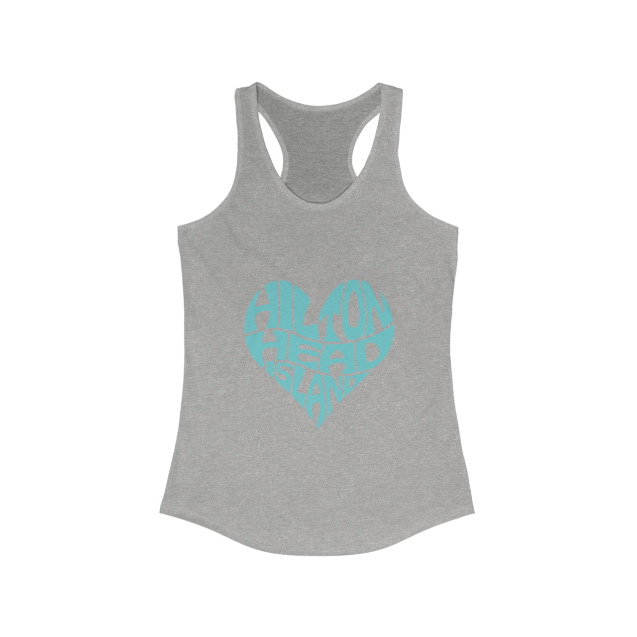 Women's Heart Print Tank Top, Hilton Head Island Sleeveless Tee, Summer Workout Shirt, Beach Vacation Apparel, Travel Gift