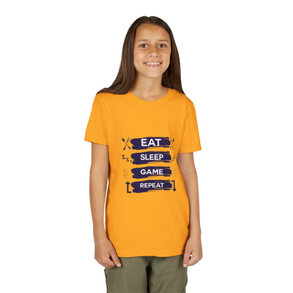 Eat, Sleep, Game, Repeat Youth Gamer Tee | Eat Sleep Game Repeat | Perfect for Birthdays, Gaming Events, Casual Wear, Holidays, and Everyday Fun