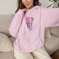 Pink and Black American Flag Graphic Hoodie