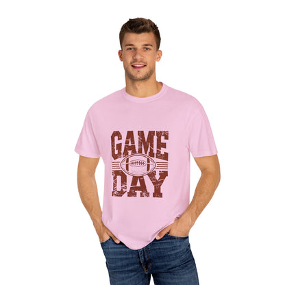 Game Day Unisex Garment-Dyed T-shirt, Football Tee, Sports Apparel, Gift for Him, Casual Wear, Tailgate Outfit, Game Night Shirt