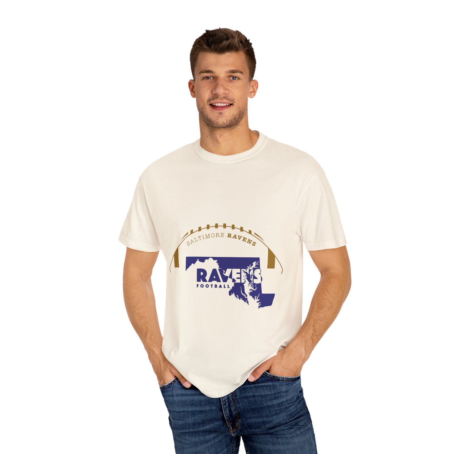 Baltimore Ravens Garment-Dyed T-Shirt - Unisex Football Fan Tee, Casual Wear, Game Day Apparel, Sports Merchandise, Birthday Gift