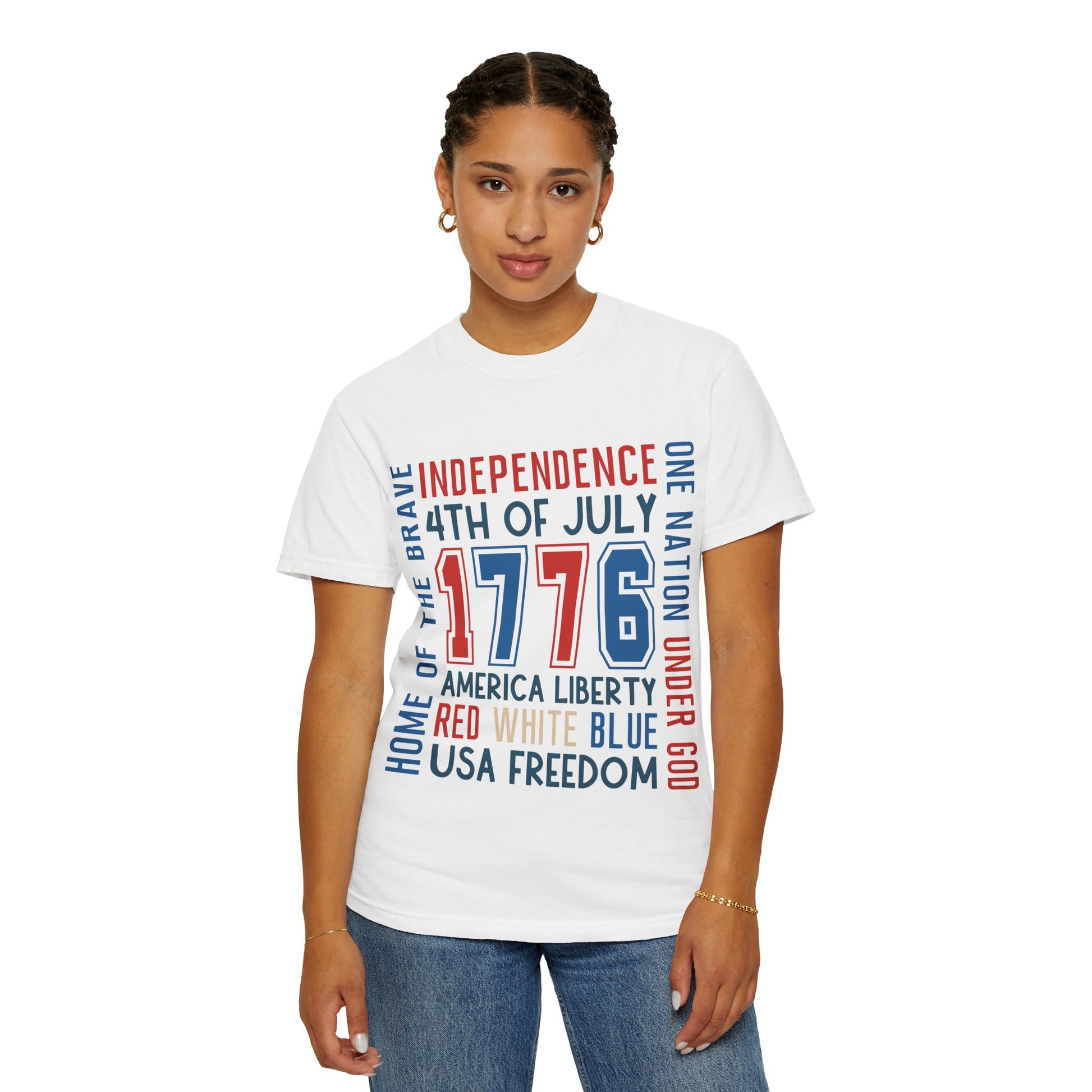 Patriotic Unisex T-Shirt - Celebrate Independence Day, Fourth of July, USA Freedom, Home of the Brave, American Pride - To Be Designs