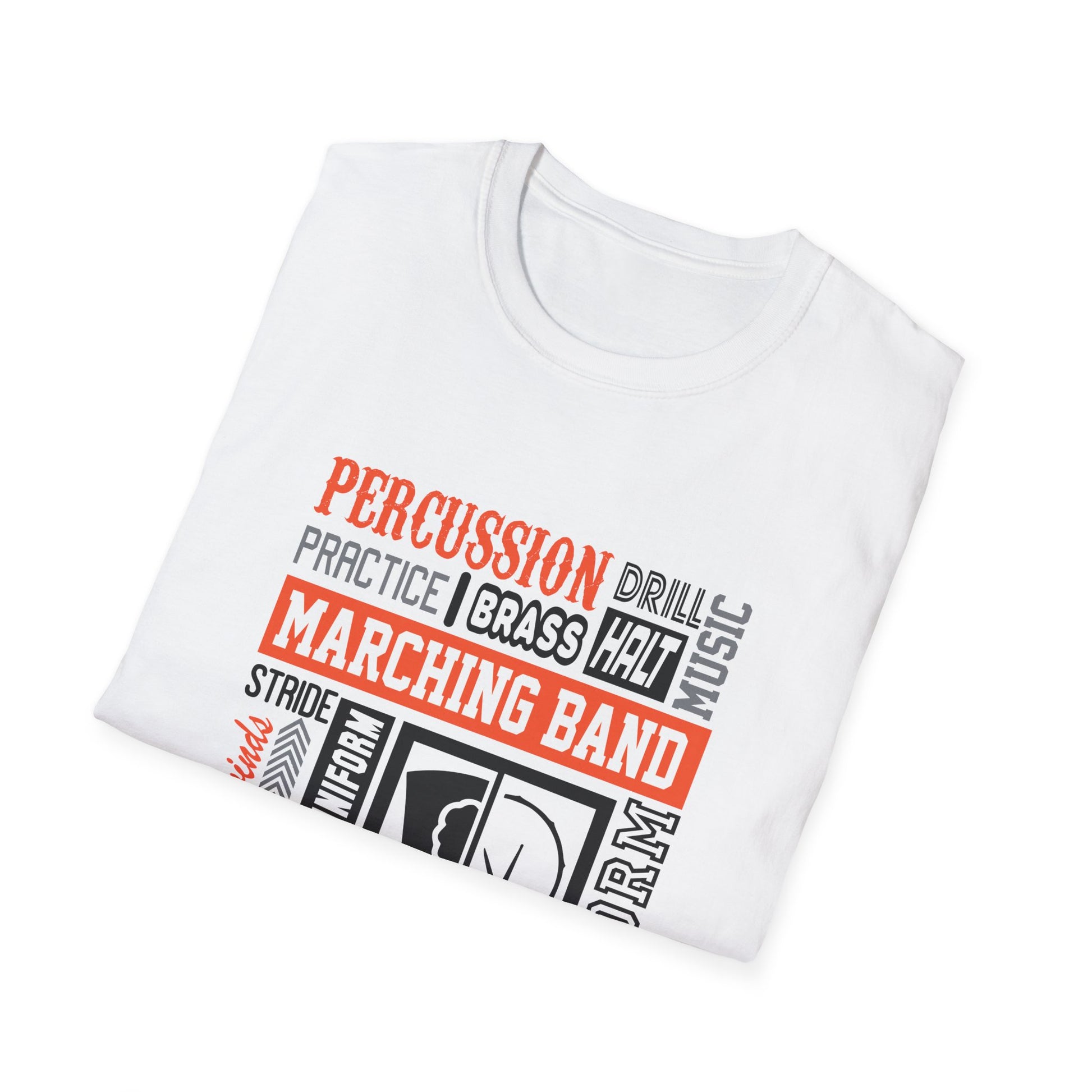 Marching Band Unisex Softstyle T-Shirt, Music Lover Tee, Drum Corps Apparel, Band Performance Shirt, Gift for Musicians, Marching [...] - To Be Designs