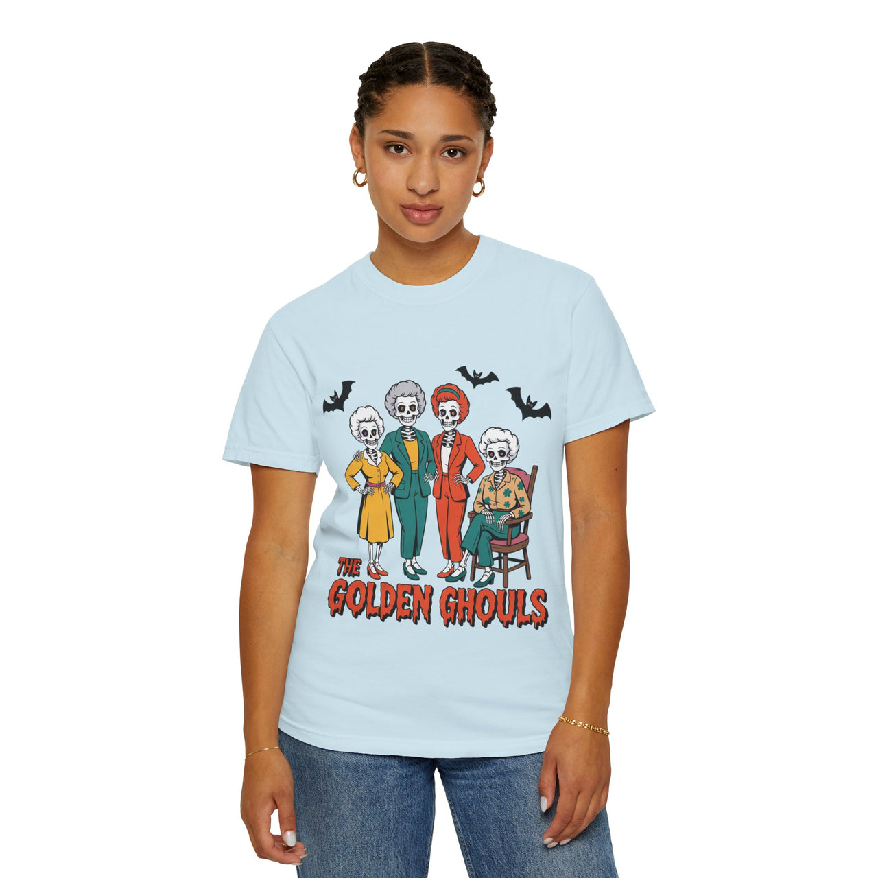 Golden Ghouls Unisex T-Shirt, Halloween Tee, Vintage Style Shirt, Gift for Fans, Retro Graphic Tee, Spooky Apparel