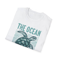Ocean Calling Unisex Softstyle T-Shirt, Sea Turtle Tee, Beach Lover Shirt, Gift for Ocean Enthusiasts, Summer Clothing - To Be Designs