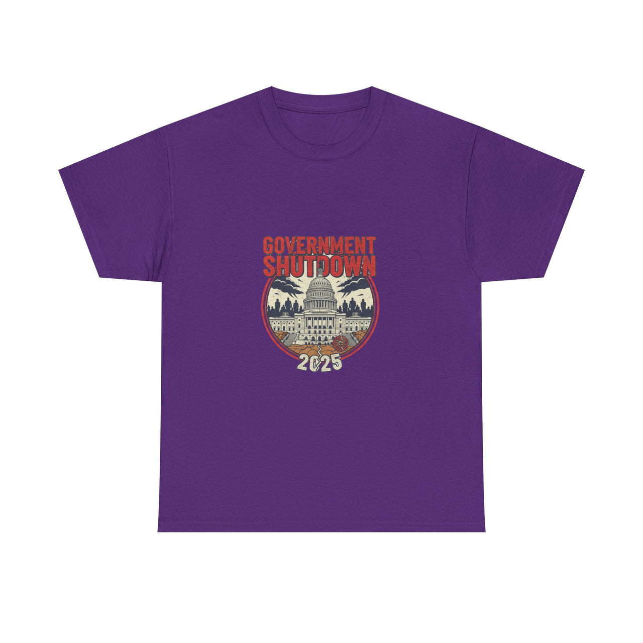 Government Shutdown Unisex Heavy Cotton Tee, Casual Wear, Political Statement, Gift for Activists, Unisex Graphic Tee