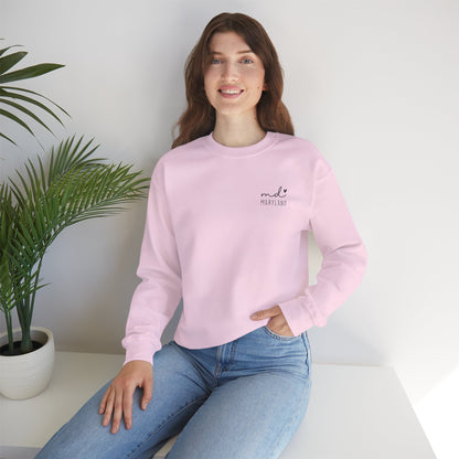 Maryland MD Cozy Unisex Crewneck Sweatshirt, Comfy Layering Piece, Perfect Gift for Friends, Relaxed Style for Every Season, Casual Sweat