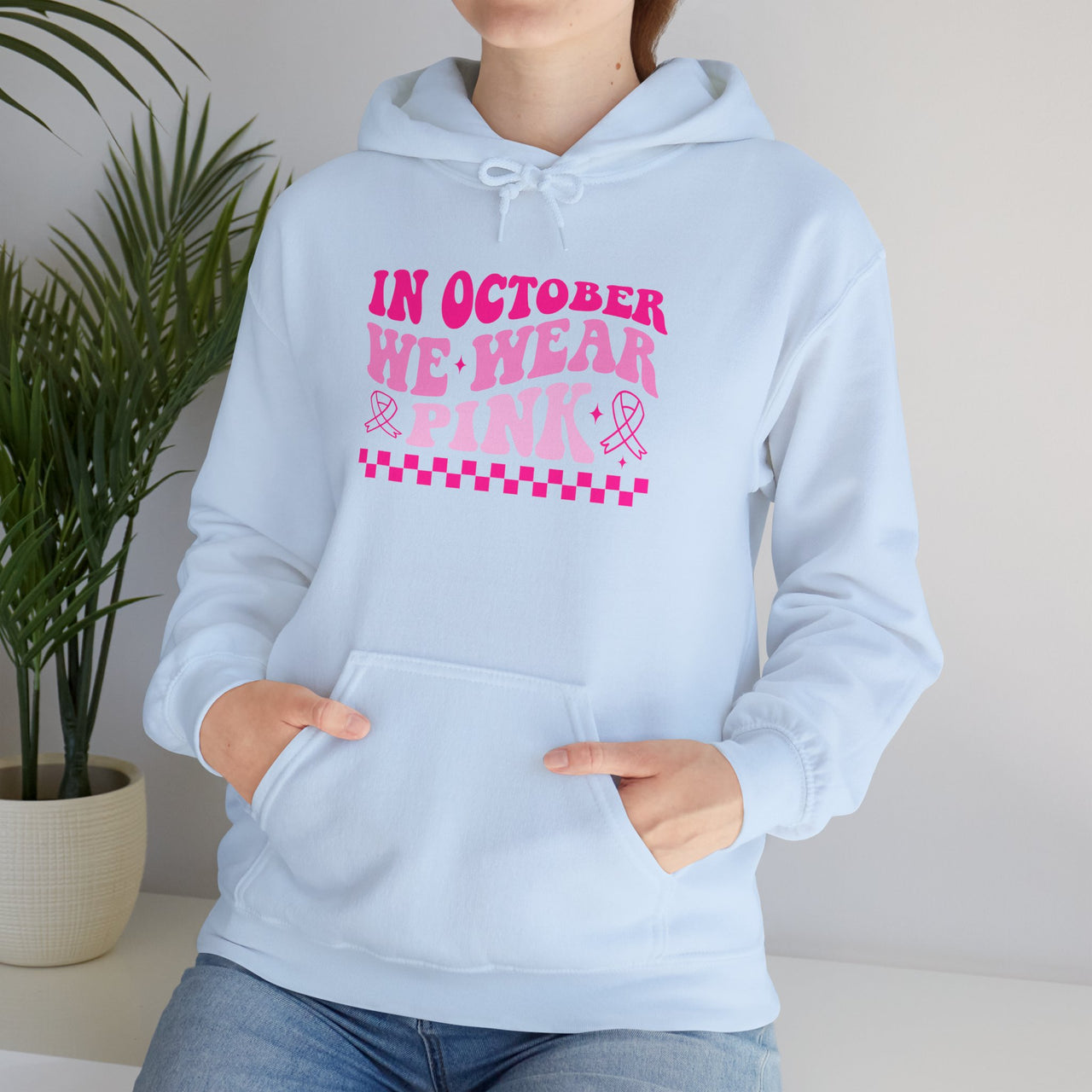 Breast Cancer Awareness Hoodie — “In October We Wear Pink” Pink Ribbon Hoodie