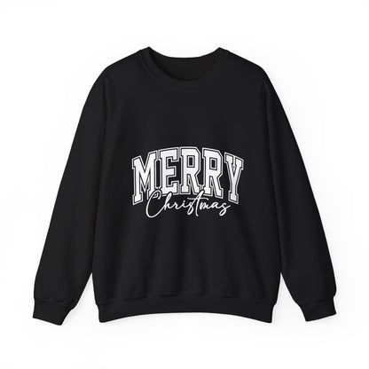 Merry Christmas Crewneck Sweatshirt – "Merry Christmas" Varsity Script Holiday Sweater