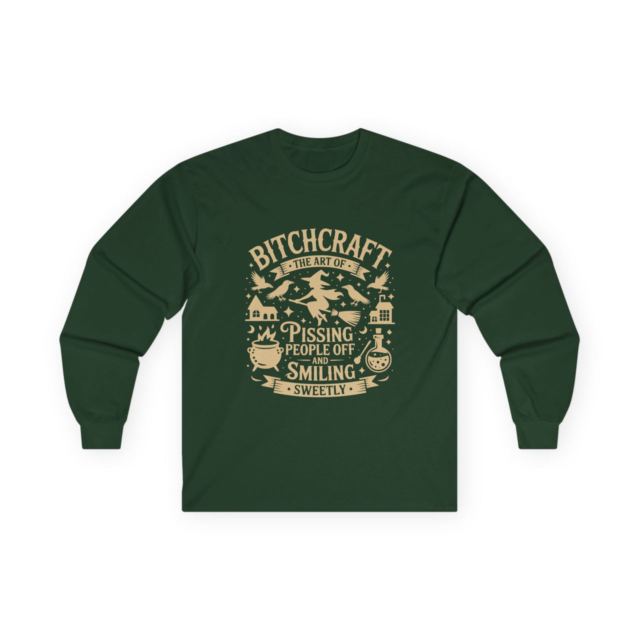 Bitchcraft Unisex Long Sleeve Tee | Funny Witchy Shirt, Gifts for Witches, Halloween Apparel, Spooky Season Wear, Casual Outfit