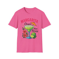 Margarita Lovers T-Shirt, Cheaper than Therapy Tee, Cocktail Humor Shirt, Unisex Softstyle Tee, Perfect Gift for Parties, Summer Vibes - To Be Designs
