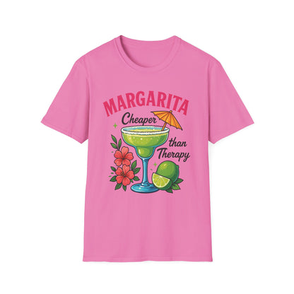 Margarita Lovers T-Shirt, Cheaper than Therapy Tee, Cocktail Humor Shirt, Unisex Softstyle Tee, Perfect Gift for Parties, Summer Vibes - To Be Designs