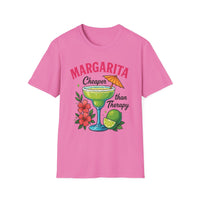 Margarita Lovers T-Shirt, Cheaper than Therapy Tee, Cocktail Humor Shirt, Unisex Softstyle Tee, Perfect Gift for Parties, Summer Vibes - To Be Designs