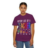 Battery Life of a Teacher T-Shirt - Battery Life of a Teacher - Gift for Educators, Teacher Appreciation, Back to School, Fun Classroom Shirt
