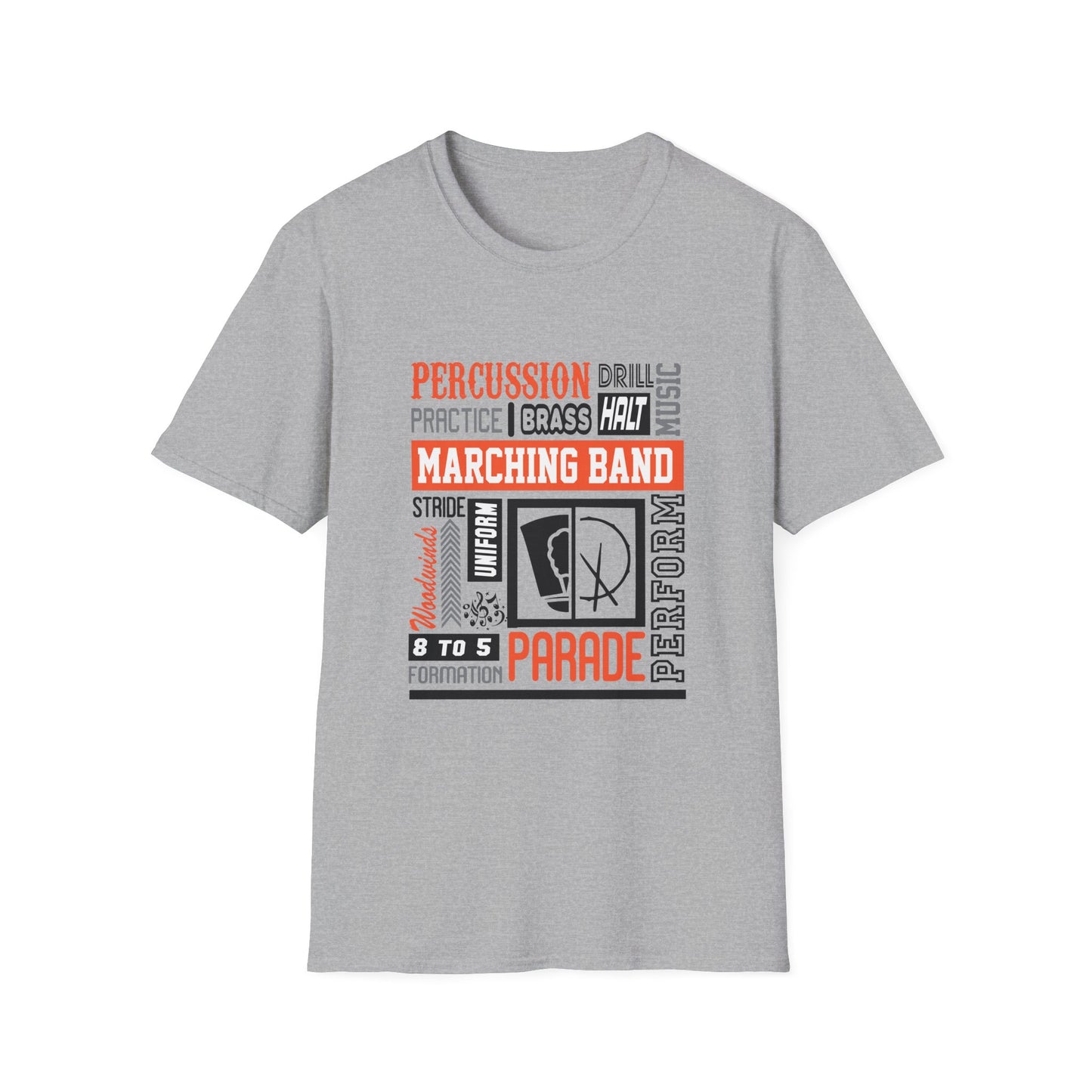 Marching Band Unisex Softstyle T-Shirt, Music Lover Tee, Drum Corps Apparel, Band Performance Shirt, Gift for Musicians, Marching [...] - To Be Designs
