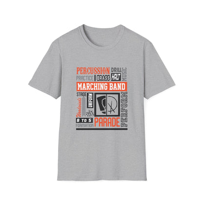 Marching Band Unisex Softstyle T-Shirt, Music Lover Tee, Drum Corps Apparel, Band Performance Shirt, Gift for Musicians, Marching [...] - To Be Designs