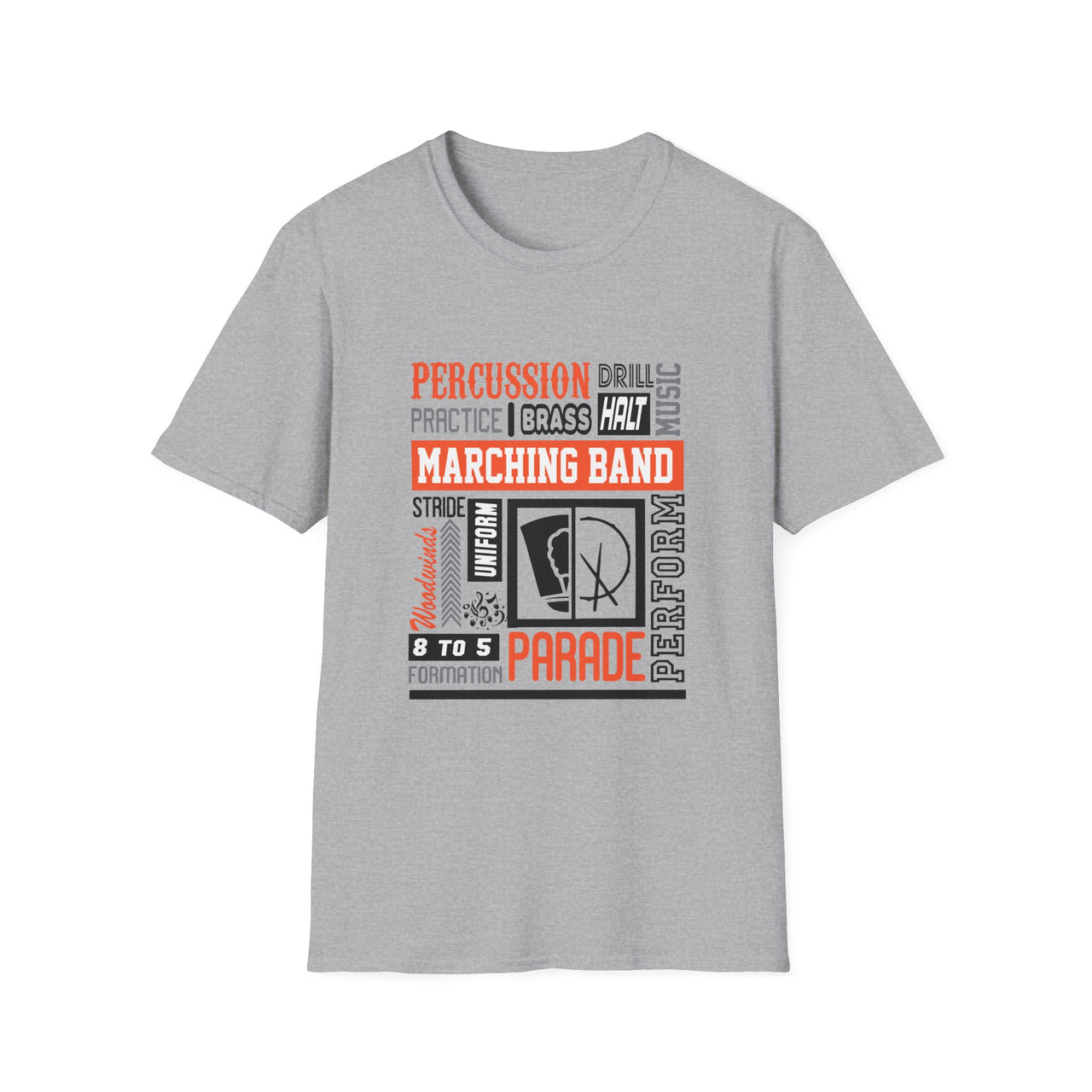 Marching Band Unisex Softstyle T-Shirt, Music Lover Tee, Drum Corps Apparel, Band Performance Shirt, Gift for Musicians, Marching [...] - To Be Designs