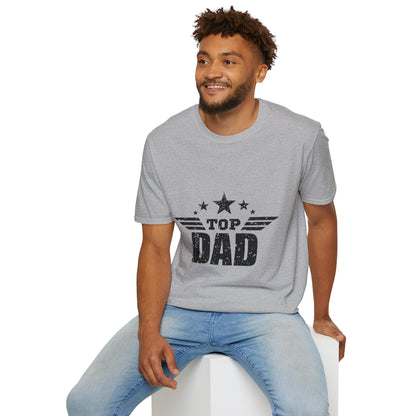 Top Dad Unisex Softstyle T-Shirt, Father's Day Gift, Casual Tee, Dad Apparel, Birthday Present, Family Gathering Wear - To Be Designs