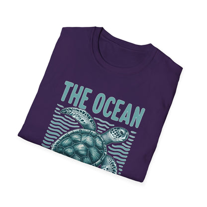 Ocean Calling Unisex Softstyle T-Shirt, Sea Turtle Tee, Beach Lover Shirt, Gift for Ocean Enthusiasts, Summer Clothing - To Be Designs