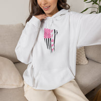 Pink and Black American Flag Graphic Hoodie