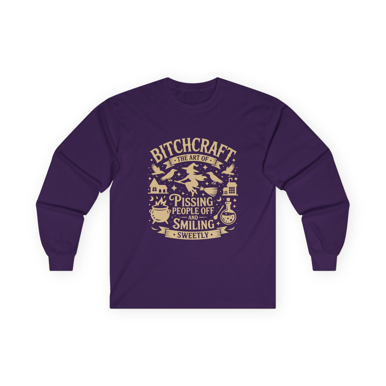 Bitchcraft Unisex Long Sleeve Tee | Funny Witchy Shirt, Gifts for Witches, Halloween Apparel, Spooky Season Wear, Casual Outfit