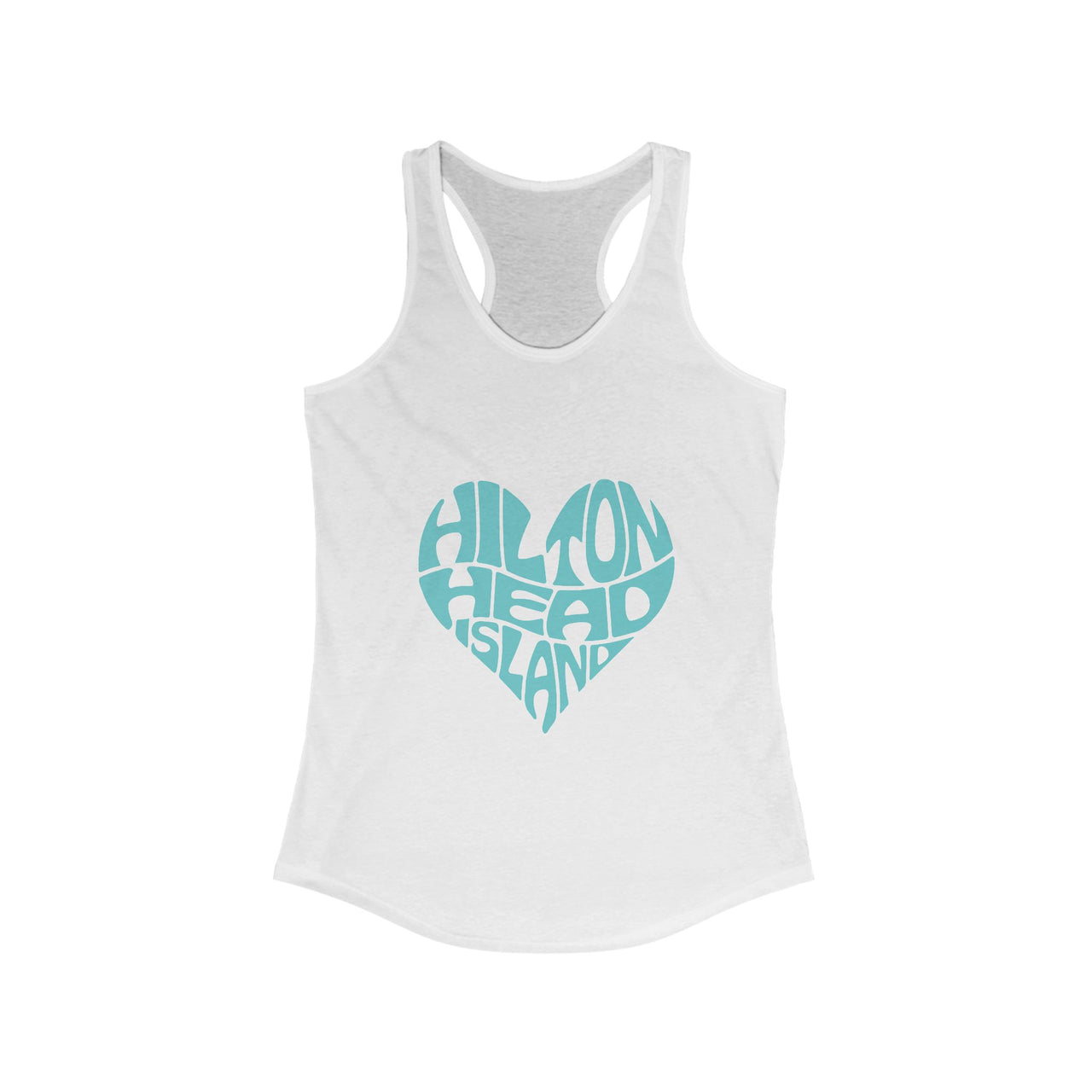 Women's Heart Print Tank Top, Hilton Head Island Sleeveless Tee, Summer Workout Shirt, Beach Vacation Apparel, Travel Gift