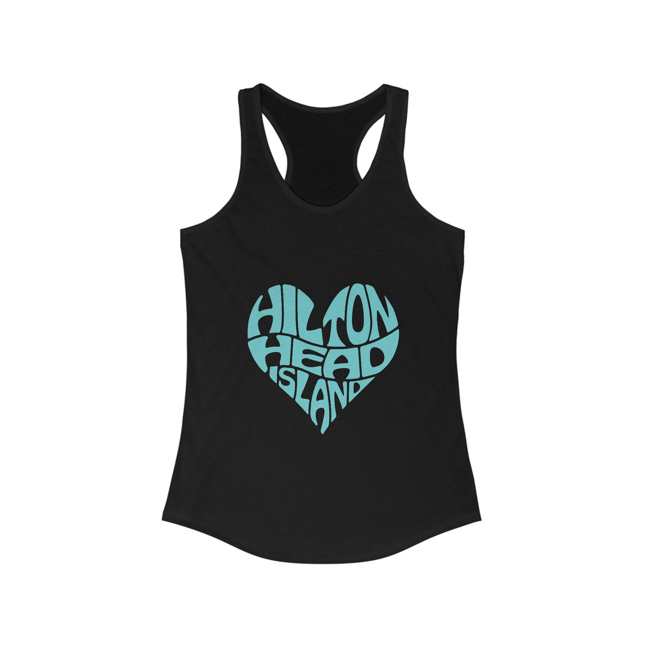 Women's Heart Print Tank Top, Hilton Head Island Sleeveless Tee, Summer Workout Shirt, Beach Vacation Apparel, Travel Gift