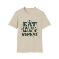Marching Band Unisex T-Shirt - Eat Sleep March Repeat Design