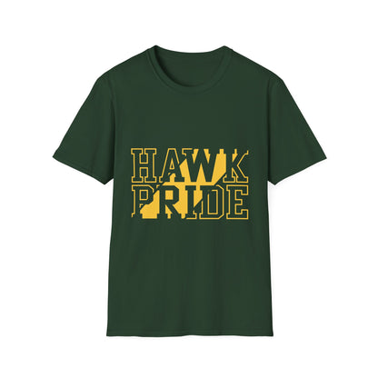 Hawk Pride Unisex T-Shirt, Softstyle Tee for School Spirit, College Apparel, Gifts for Graduates, Casual Wear