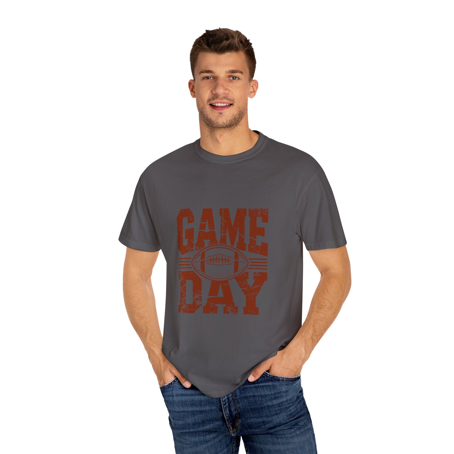 Game Day Unisex Garment-Dyed T-shirt, Football Tee, Sports Apparel, Gift for Him, Casual Wear, Tailgate Outfit, Game Night Shirt
