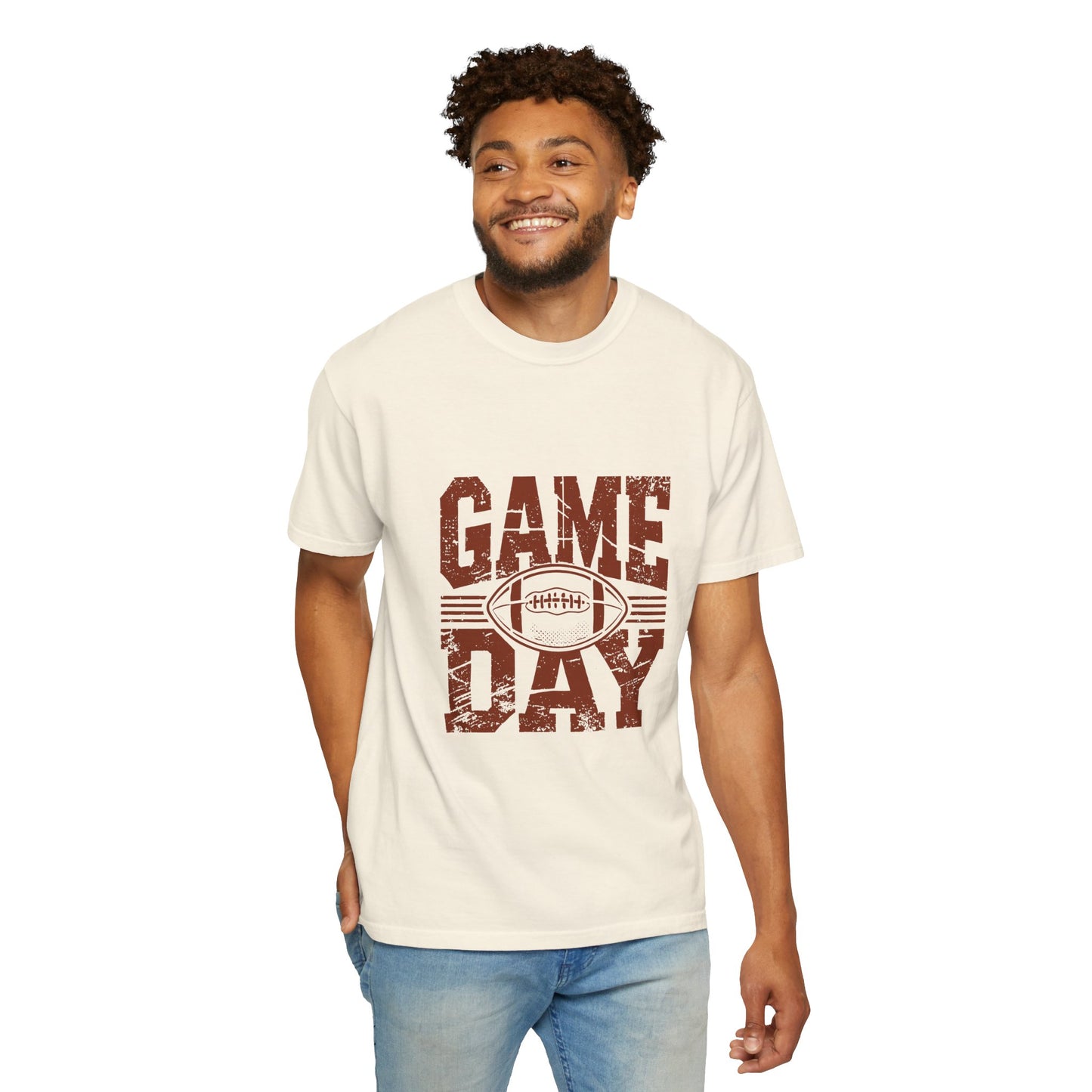 Game Day Unisex Garment-Dyed T-shirt, Football Tee, Sports Apparel, Gift for Him, Casual Wear, Tailgate Outfit, Game Night Shirt
