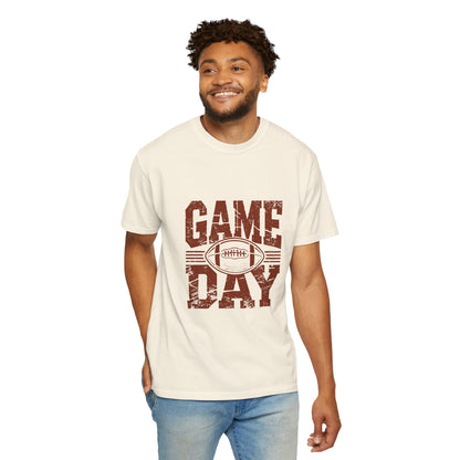 Game Day Unisex Garment-Dyed T-shirt, Football Tee, Sports Apparel, Gift for Him, Casual Wear, Tailgate Outfit, Game Night Shirt