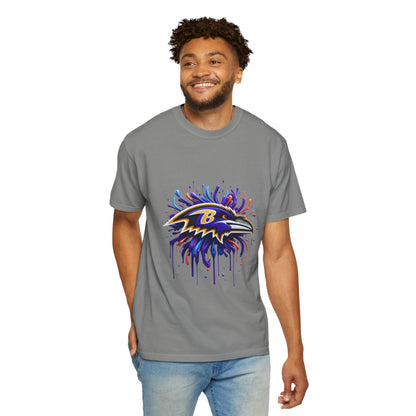 Baltimore Ravens Splatter Graphic T-Shirt, Unisex Sports Apparel, Fan Gear, Game Day Outfit, Gift for Ravens Fans