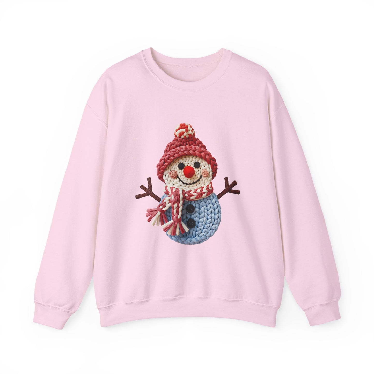Snowman Knit Crewneck Sweatshirt — Cute Holiday Snowman Graphic