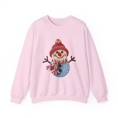 Snowman Knit Crewneck Sweatshirt — Cute Holiday Snowman Graphic