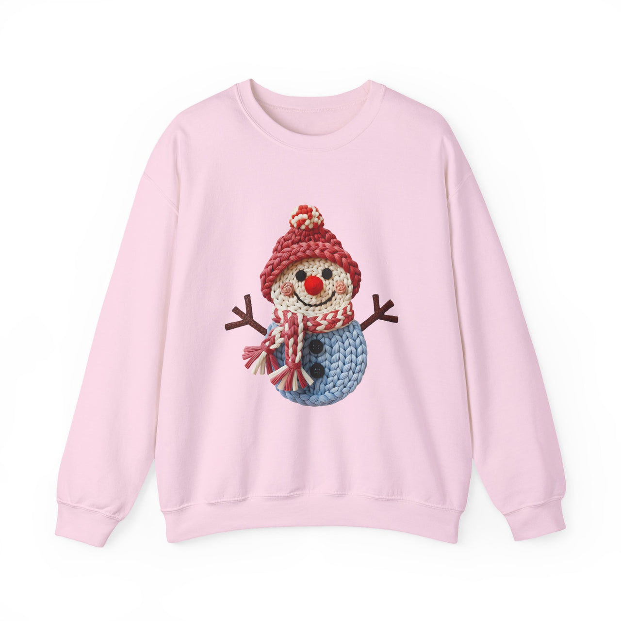 Snowman Knit Crewneck Sweatshirt — Cute Holiday Snowman Graphic